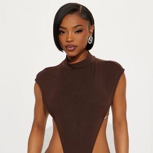 Elegant Brown Sleeveless Bodysuit